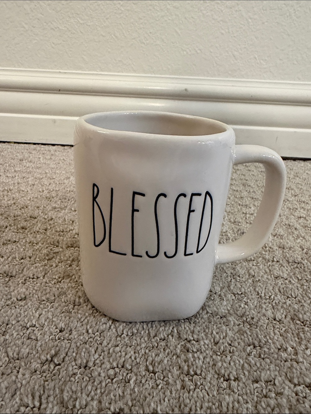 Rae Dunn “Blessed”  White Ceramic Coffee Tea Mug - Artison Collection by Magenta